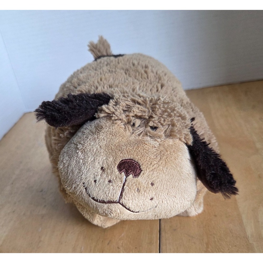 Pillow Pets Pee Wees Brown Puppy Dog Plush 11 inch 2010 Stuffed Animal Travel